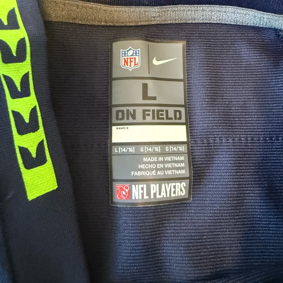 Navy Russell Wilson Seattle Seahawks Nike jersey Youth large NFL Seahawks - Picture 4 of 10